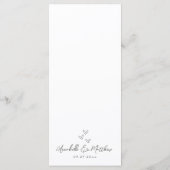 Menu Mariage Whimsical Gray (Dos)