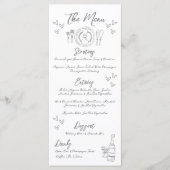 Menu Mariage Whimsical Gray (Devant)
