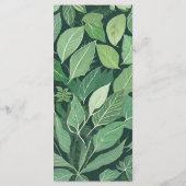 Menu Mariage Whimsical Green Feuille (Dos)
