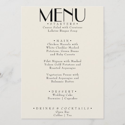 Menu Mariage Whimsical moderne français funky rétro (Devant)