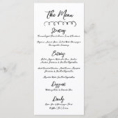 Menu Mariage Whimsical noir simple (Devant)