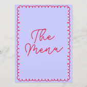 Menu Mariage Whimsical Rétro Colorful manuscrit (Dos)