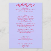 Menu Mariage Whimsical Rétro Colorful manuscrit (Devant)