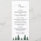 Menu Mariage Woodland, Pine Trees (Devant)
