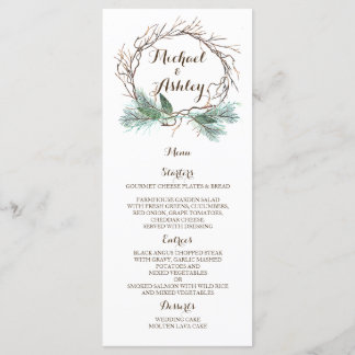 Menu Mariage Wreath Winter