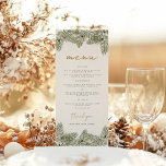 Menu Mariages Whimssical Green et Gold Pine Cone<br><div class="desc">Entrez dans un monde enchanteur avec notre collection Whimsical Green et Gold Pine Cone Wedding Invite, Signage et Décor. Vous apprécierez le charme rustique de la nature grâce à ces magnifiques décors de verdure vibrante et aux accents dorés chatoyants, inspirés par la beauté des cônes de pins. Laissez votre amour...</div>