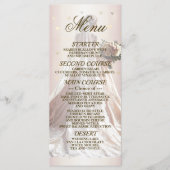 Menu Mariée d'hiver rose Golden Shiny Hearts (Devant)