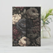 Menu Marine Blue & Burgundy Moody Floral (Debout devant)