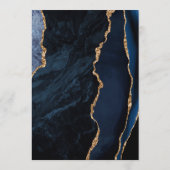 Menu Marine Blue Gold Agate Modern Script Mariage (Dos)