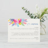 Menu Marine Blue Rose Wild Rain Forest Mariage À feuill (Debout devant)