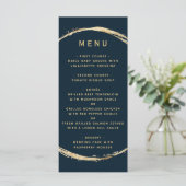 Menu Marine Blue Rustic Gold Circle Ampersand Mariage (Debout devant)