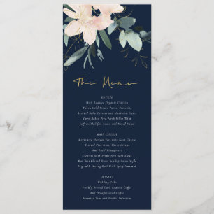 MENU MARINE BLUSH OR FLORAL BUNCH MARIAGE DE COULEUR D'