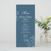 Menu Marine Corner Floral Boho Mariage (Debout devant)