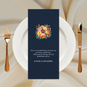 Menu Marine Cream Bourgogne été Floral Mariage