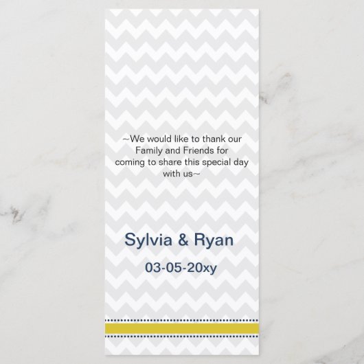 Menu Marine et Jaune Starfish Beach Mariage papeterie (Dos)