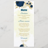 Menu marine & fleurs blanches or mariage botanique (Devant)