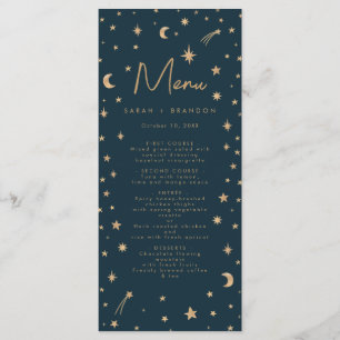 Menu Marine Mystical Gold Stars Mariage d'astronomie de