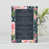 Menu Marine Romantique Bleu Bleu rose floral rose (Debout devant)