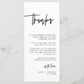 Menu MARLO Contemporary Bold Mariage Table Merci (Devant)