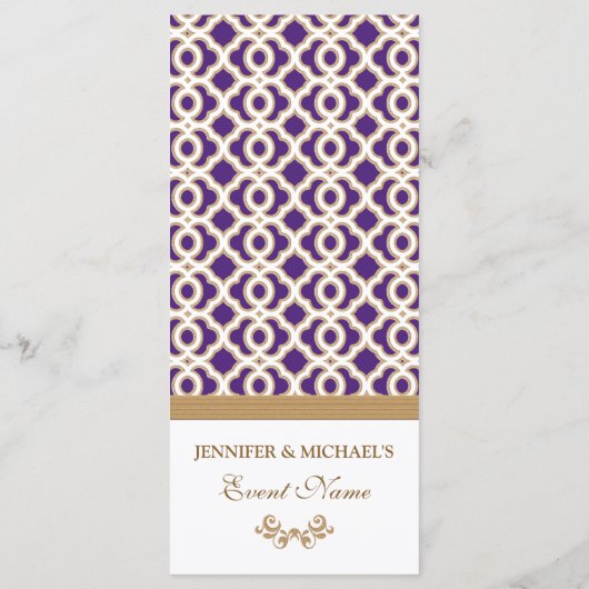 Menu marocain violet et or (Dos)