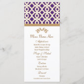 Menu marocain violet et or (Devant)