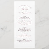 Menu Maroon classique Burgundy Calligraphie Mariage off (Devant)
