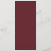 Menu Maroon classique Burgundy Calligraphie Mariage off (Dos)
