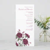 Menu Maroon Rose Wedding Programs (Debout devant)