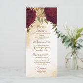 Menu Maroon vert beige or botanique mariage (Debout devant)