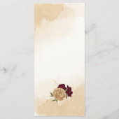 Menu Maroon vert beige or botanique mariage (Dos)
