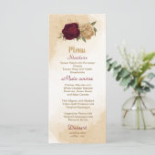 Menu Maroon vert beige or botanique mariage (Debout devant)