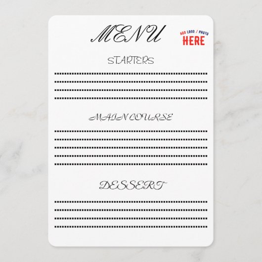 MENU MARQUE BLANCHE VERIFIEE PERSONNALISABLE MODERNE ET (Devant)