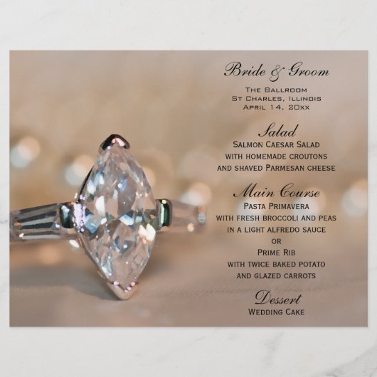Menu Marquise Diamond Ring Wedding (Voorkant)