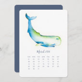 Menu Mars Stand Alone Calendrier Baleine Bleue (Devant / Derrière)