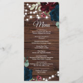 Menu Marsala & Fleurs de marine Mariage de bois rustiqu (Devant)