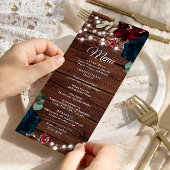 Menu Marsala & Fleurs de marine Mariage de bois rustiqu