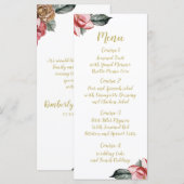 menu Marsala Floral Wedding (Voorkant / Achterkant)