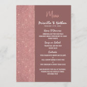 Menu Marsala Rose Gold Parties scintillant Couleur Bloc (Devant)