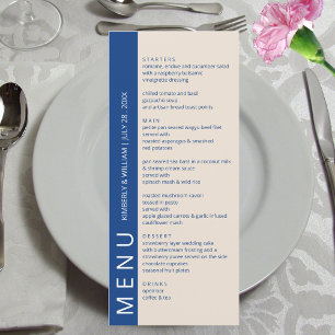 Menu Marseille Bleu Dîner de répétition moderne Mariage