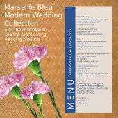 Menu Marseille Bleu Dîner de répétition moderne Mariage