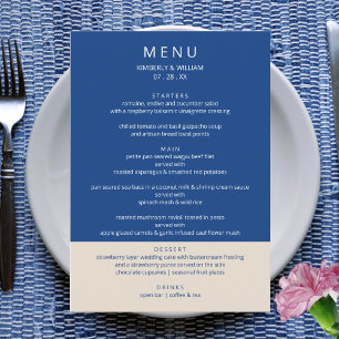 Menu Marseille Bleu Mariage Dîner de répétition moderne