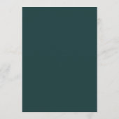 Menu MARY Rose couleur d'eau Emerald Mariage vert (Dos)