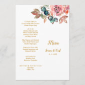 Menu MARY Rose couleur d'eau Emerald Mariage vert (Devant)