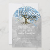 Menu Mason Jar Blue Heart Leaf Tree Waterverf Kaart (Voorkant)