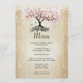 Menu Mason Jar Rose Rose Gold Heart Leaf Tree Menu (Devant)