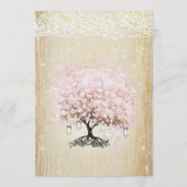 Menu Mason Jar Rose Rose Gold Heart Leaf Tree Menu (Dos)