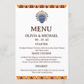 Menu Masque tribal africain éditable Mariage ethnique (Devant)