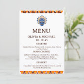 Menu Masque tribal africain éditable Mariage ethnique (Debout devant)