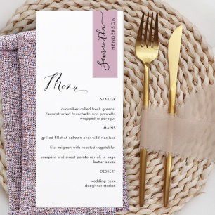 Menu Mauve personnalisée avec le nom d'hôte Elegant Men
