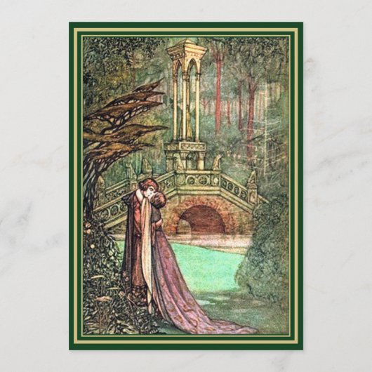 Menu Médiéval Gold Floral Coeurs et Mariage d'épée (Dos)